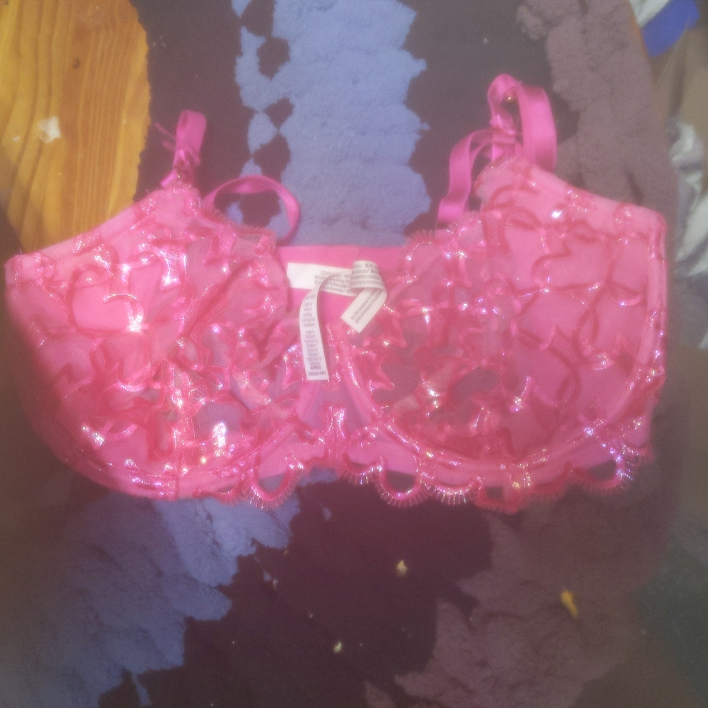 Pink Lace Women's Bra